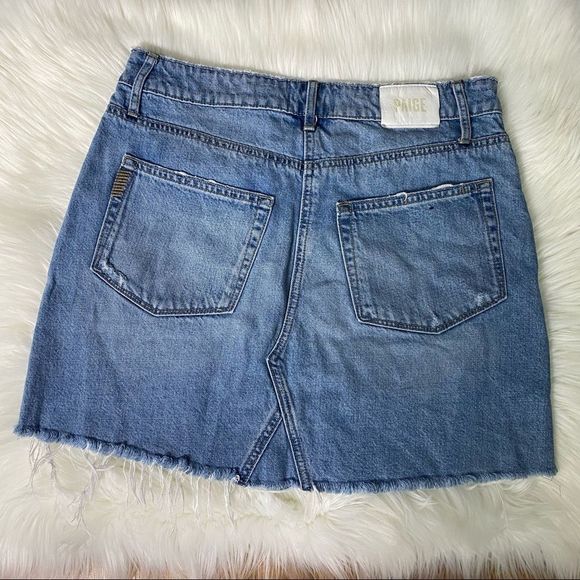 PAIGE Alethea Mid-Rise Distressed Jean Skirt - Picture 10 of 10